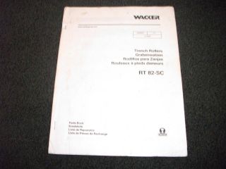 Wacker RT 82 SC Trench Rollers Parts manual