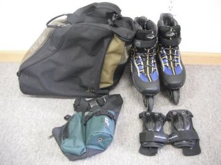 Rollerblade Burner 212 Mens Size 10 Bag Elbow Pads Water Bottle Lot