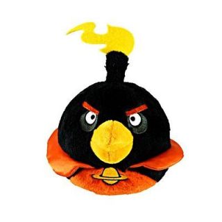 Angry Birds 5 Space Fire Bomb Black Bird Plush Doll Figure New w/ Tag 