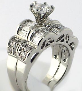   Ct. Cubic Zirconia Bridal Engagement Wedding 2 PC Ring Set   SIZE 6