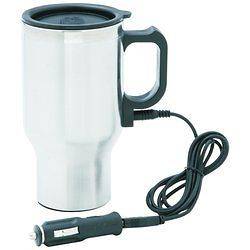 16 Oz Stainless Steel Coffee Mug w Electric 12 V Electric Plug In 