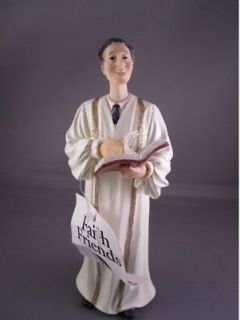 Pastor Reverend Minister Clergy Figurine Robe Bible New