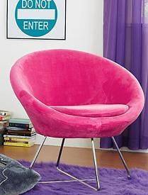 C22 Pink Orb Saucer Chair Comfortable Lounge Fun Unique Furniture