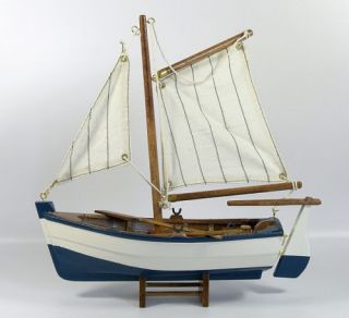 Small wooden model sailing/rowing boat, nautical, 22cm, PERSONALISED