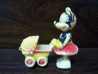 Vintage Disney Minnie Mouse With Baby Carriage Ramp Walker 3