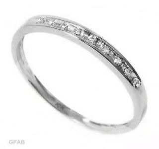   Diamond 10k White Gold Wedding Band / Anniversary Ring Womens Size 7
