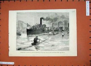 1881 Sculling Race Boat Championship Hammersmith Bridge