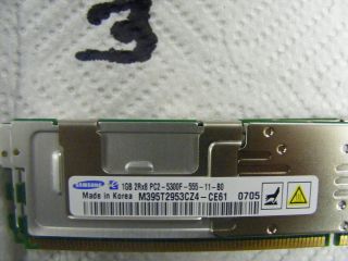 SAMSUNG 2GB KIT (2X1GB) SERVER RAM 2Rx8 PC2 5300F 555 11 B0 GREAT BUY