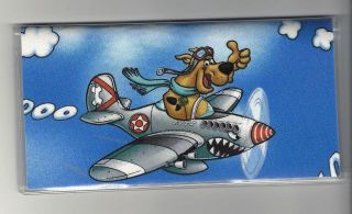 Checkbook Cover Made with Scooby Doo Airplane Blue Fabric