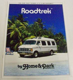 Home Park 1991 Roadtrek Motor Home Sales Brochure