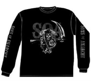 Sons of Anarchy {SOA REAPER} License SAMCRO Black Layered T Shirt 