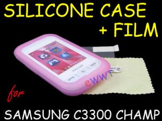   Soft Back Cover Case + LCD Film for Samsung C3300 Champ MQSC887