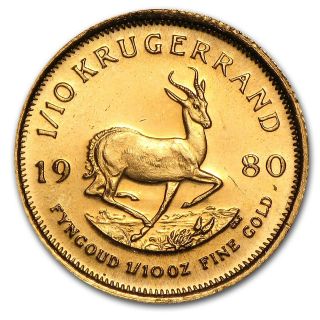 10 oz Gold South African Krugerrand Coin   Random Year