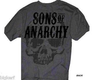 Sons of Anarchy {SAMCRO SKULL} Licensed SOA Gray S/S 2 Sided T 
