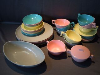 Vintage 1950s SPAULDING WARE Melmac Melamine DISH Set Plates Bowls 