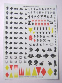 WARHAMMER 40K ARMY Decal Sheet SPACE WOLVE SPACE MARINE