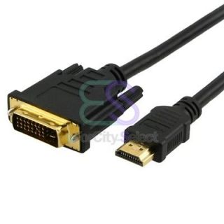 6ft Gold 24+1 DVI D Male to Male HDMI Cable for HDTV HD
