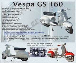 VESPA GS 160 SCOOTER MOUSE MAT LIMITED EDITION GS160