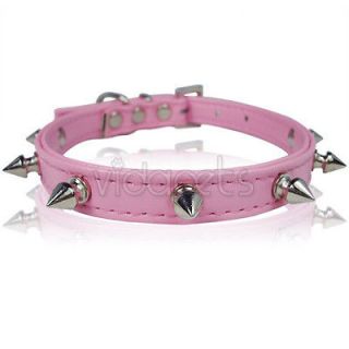 pink spiked dog collar in Spiked & Studded Collars