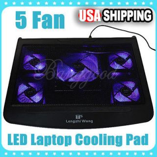   USB Cooling Cooler 1 Fan with Blue Light Pad Stand for 15.4 Laptop PC