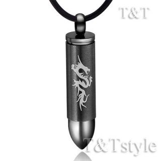 Newly listed T&T BLACK Stainless Steel Dragon SERCET BULLET Pendant 