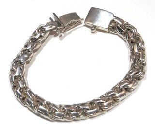 83 GRAMS STERLING SILVER HEAVY MENS GENTS BRACELET MEXICO 9 NOT 