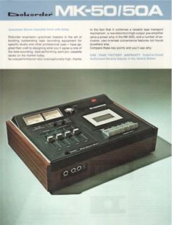 Dokorder MK 50/50A Stereo Cassette Brochure