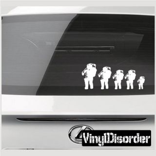   Kit Space man Family Stick People Kit Car or Wall Vinyl Decal Stickers