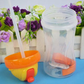 350ml Baby Straw Flip It Sippy Cup Kids Infant Water Bottle With 