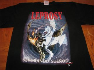 LEPROSY DEVORA​NDO SUENOS EMBROID​ERED MEXICO TOUR SHIRT 2002 