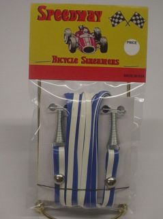 NEW Speedway Bicycle Streamers Blue & White w/ Springs for Schwinn and 