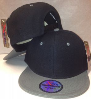 Plain Blank Snapback Black Charcoal Storm Gray Hat 2 Tone ASK ABOUT 