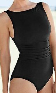 NWT Womens Miraclesuit Regatta Shaping One Piece Swimsuit Black Retail 