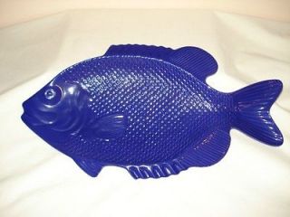 Studio Nova, Large 16 Royal Blue Ceramic Fish Shaped Serving Platter 