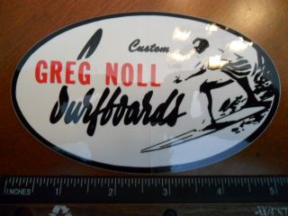 Vintage 80s, Greg Noll Surfboards surfing sticker / decal. Vinyl, 5x3 
