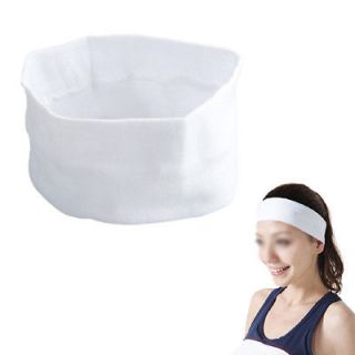 White Cotton Headbands Sweatbands Gym Workout Yoga