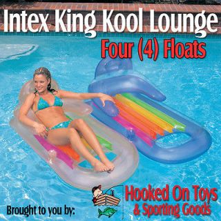   King Kool Lounge Inflatable Swimming Pool Float Blue & Clear #58802