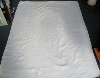 Vintage Large Pure Irish Linen Damask Table / Banquet Cloth   Dots and 