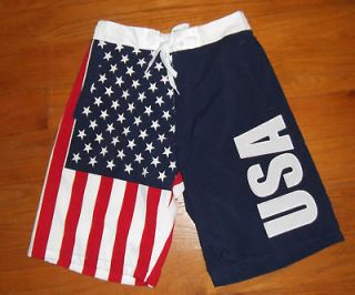 USA flag board shorts American swimming trunks Small