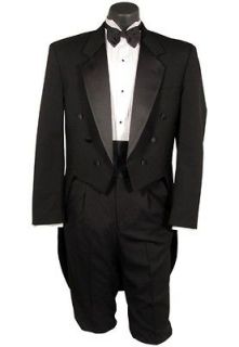 BOYS 12 Black Wool Tuxedo Tailcoat Notch Tux Tail Coat Tails Jacket