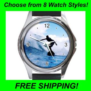Surfing / Ocean Waves Design   Leather & Metal Watches  CC1996