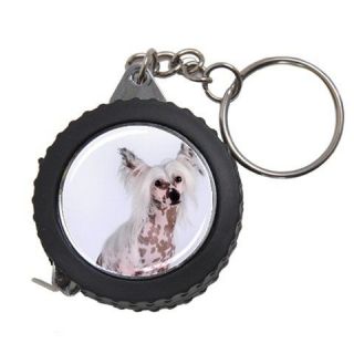   CRESTED DOG PUPPY PUPPIES TAPE MEASURE KEYRING KEY RING KEYCHAIN CHAIN