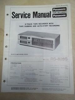 Panasonic Service Manual~RS 828S 8 Track Player/Recorde​r/Radio 