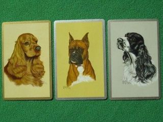 Gladys Emerson Cook Dog Art Portraits of Spaniels & Boxer Playing 