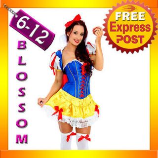 E97 Ladies Deluxe Snow White Princess Disney Fancy Dress Up Party Hens 