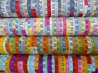 Tape Measures Stripes 100% Poplin Cotton Fabric Dress Craft