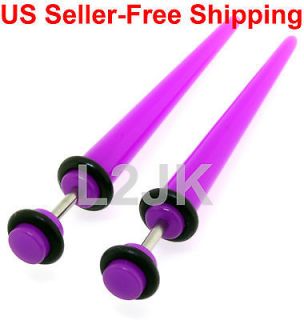   Cheater Illusion Stretchers Tapers Ear Plugs 6G  4mm Small Purple
