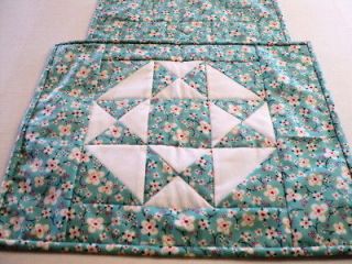 Teal Floral Patchwork Placemats Set of 4 (VOS) 18X15