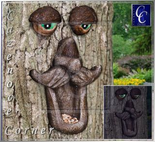 Tree Face bird feeder / Decorative garden tree sculpture   Garden face 