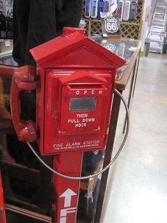 Fire Alarm Telephone Call Box on Stand Ready for MAN CAVE Blasted P 